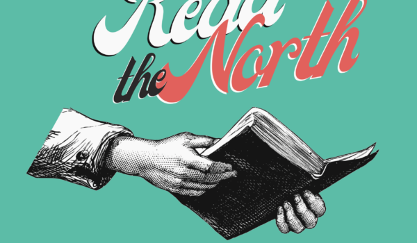 A woodcut illustration of hands holding a book, under the title text 