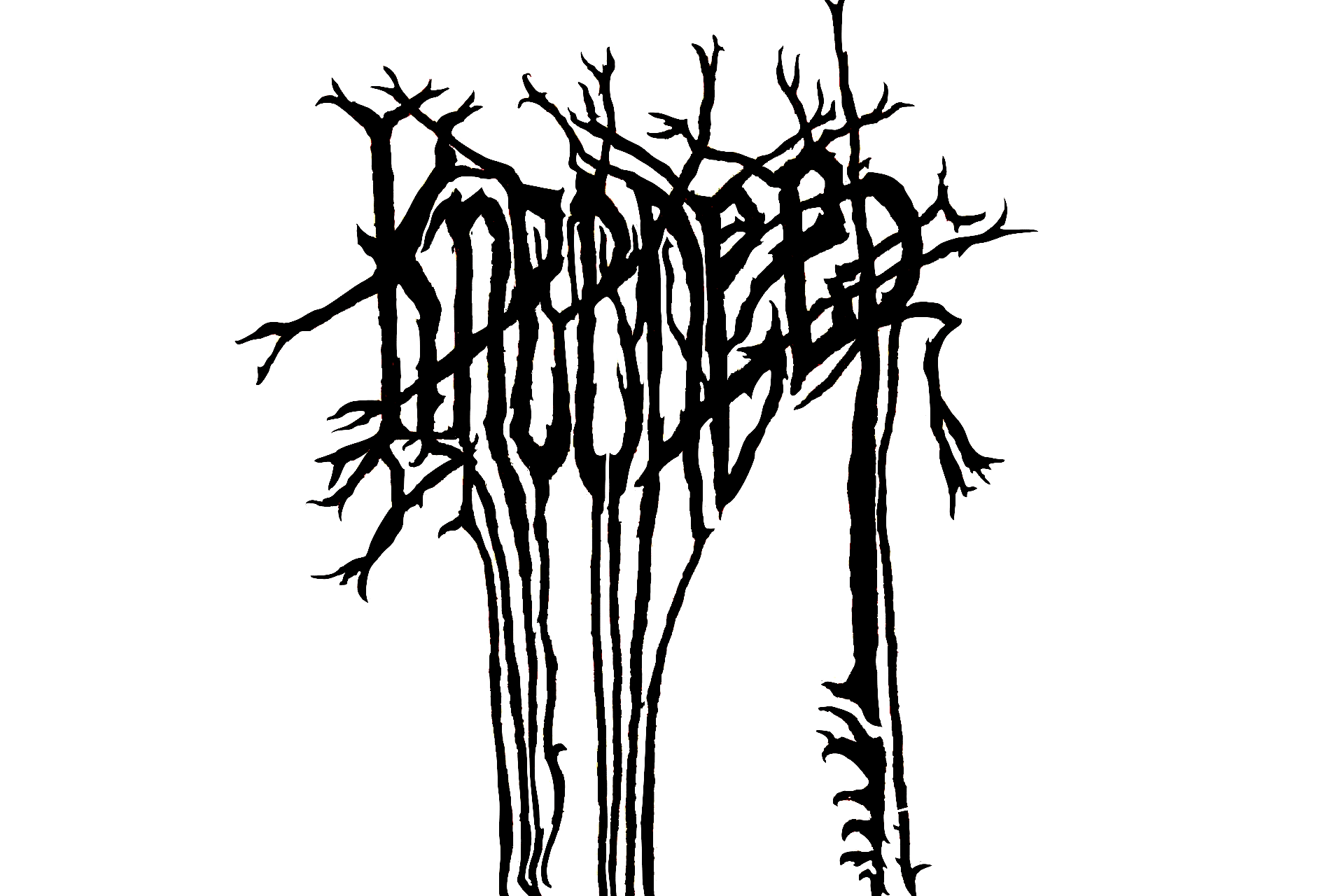 Knee Deep written in a jagged metal style text with long points extending downward.